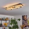 Besperia Lampa sufitowa LED Wygląd drewna, Czarny, 1-punktowy