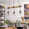 Ripoll Lampa wisząca, Kula świetlna, Lampa wisząca Ecru, Czarny, 3-punktowe