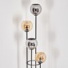 Koyoto Lampa stojąca 30 cm Ciemne drewno, Czarny, 4-punktowe
