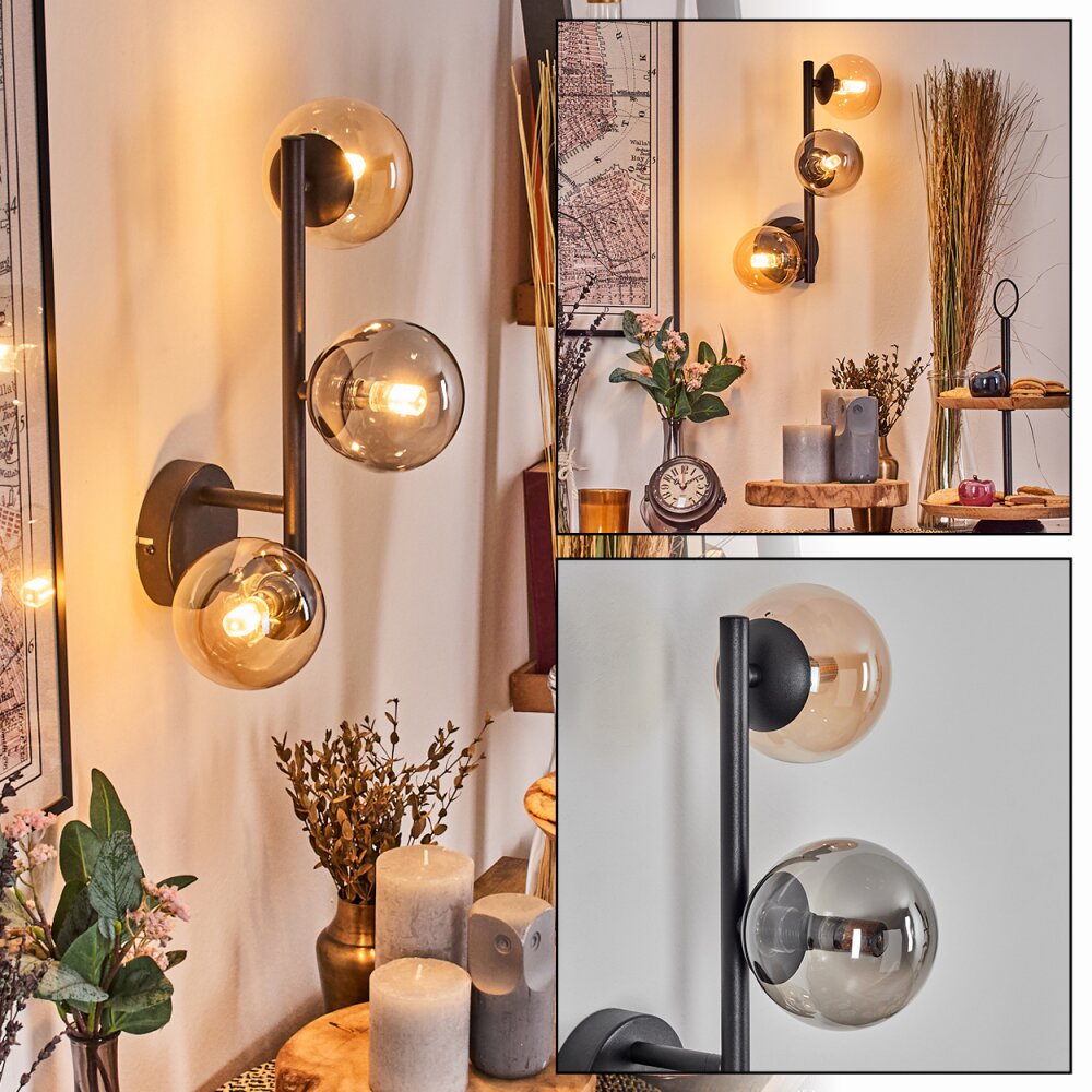 Chehalis Kula świetlna, Lampa ścienna W kolorze bursztynu, Przydymiony, 3-punktowe main product photo