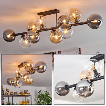 Gastor Lampa sufitowa, Kula świetlna W kolorze bursztynu, Przezroczysty, Przydymiony, 10-punktowe Gastor Lampa sufitowa, Kula świetlna W kolorze bursztynu, Przezroczysty, Przydymiony, 10-punktowe