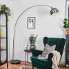 Baloca lampa stojąca, lampa podłogowa łukowa nikiel matowy, czarny, 1-punktowy