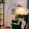 Baloca lampa stojąca, lampa podłogowa łukowa chrom, czarny, 1-punktowy