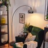 Baloca lampa stojąca, lampa podłogowa łukowa chrom, czarny, 1-punktowy