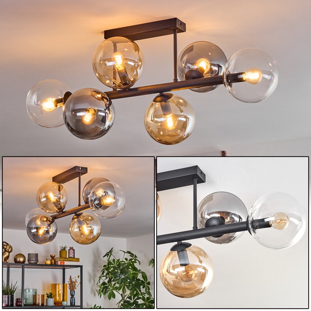 Gastor Lampa sufitowa, Kula świetlna W kolorze bursztynu, Przezroczysty, Przydymiony, 6-punktowe main product photo