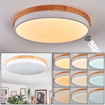 Hiral lampa sufitowa, panel LED kolory naturalne, biały, 1-punktowy, Zdalne sterowanie