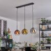 Koyoto lampa wisząca, kula świetlna, lampa wisząca chrom, złoty, przezroczysty, miedziany, przydymiony, 3-punktowe