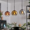 Koyoto Lampa wisząca, Kula świetlna, Lampa wisząca Chrom, Złoty, Przezroczysty, W kolorze miedzi, Przydymiony, 3-punktowe