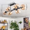Gastor Lampa sufitowa, Kula świetlna W kolorze bursztynu, Przezroczysty, 8-punktowe