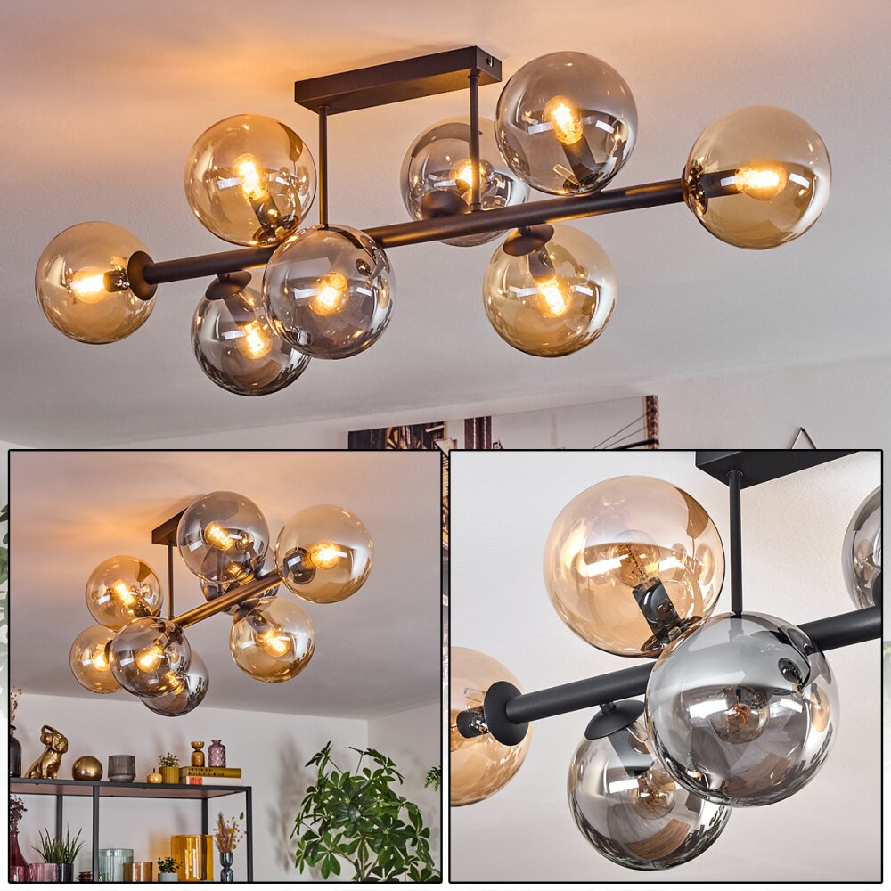 Gastor Lampa sufitowa, Kula świetlna W kolorze bursztynu, Przydymiony, 8-punktowe main product photo