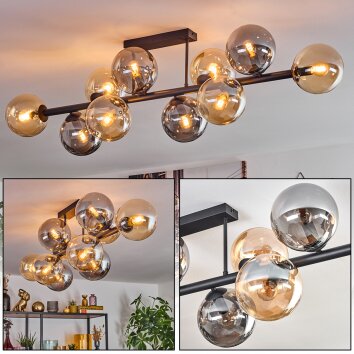 Gastor Lampa sufitowa, Kula świetlna W kolorze bursztynu, Przydymiony, 10-punktowe Gastor Lampa sufitowa, Kula świetlna W kolorze bursztynu, Przydymiony, 10-punktowe