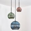 Koyoto Lampa wisząca, Kula świetlna, Lampa wisząca 30 cm Niebeieski, Zielony, W kolorze miedzi, 3-punktowe