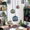 Koyoto Lampa wisząca, Kula świetlna, Lampa wisząca 30 cm Niebeieski, Zielony, W kolorze miedzi, 3-punktowe