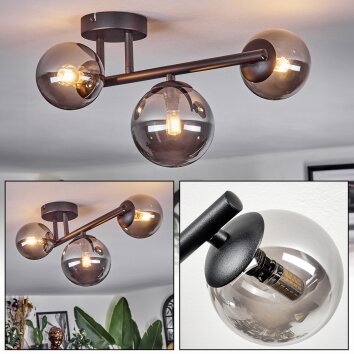 Chehalis lampa sufitowa, kula świetlna przydymiony, 3-punktowe