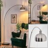 Baloca lampa stojąca, lampa podłogowa łukowa nikiel matowy, czarny, 1-punktowy