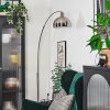 Baloca lampa stojąca, lampa podłogowa łukowa nikiel matowy, czarny, 1-punktowy
