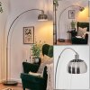 Baloca lampa stojąca, lampa podłogowa łukowa nikiel matowy, czarny, 1-punktowy
