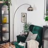 Baloca lampa stojąca, lampa podłogowa łukowa nikiel matowy, czarny, 1-punktowy