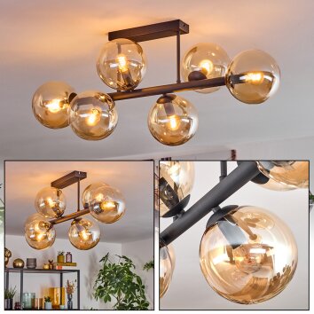 Gastor Lampa sufitowa, Kula świetlna W kolorze bursztynu, 6-punktowe