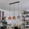 Ripoll Lampa wisząca, Kula świetlna, Lampa wisząca Złoty, Przezroczysty, W kolorze miedzi, Przydymiony, 3-punktowe