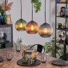Koyoto lampa wisząca, kula świetlna, lampa wisząca niebeieski, zielony, miedziany, 3-punktowe