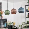 Koyoto lampa wisząca, kula świetlna, lampa wisząca niebeieski, zielony, miedziany, 3-punktowe