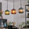 Koyoto lampa wisząca, kula świetlna, lampa wisząca niebeieski, zielony, miedziany, 3-punktowe