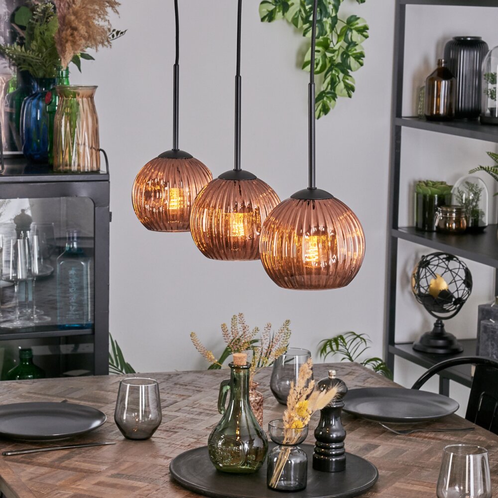 Ripoll Lampa wisząca, Kula świetlna, Lampa wisząca W kolorze miedzi, 3-punktowe main product photo