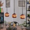 Ripoll lampa wisząca, kula świetlna, lampa wisząca miedziany, 3-punktowe