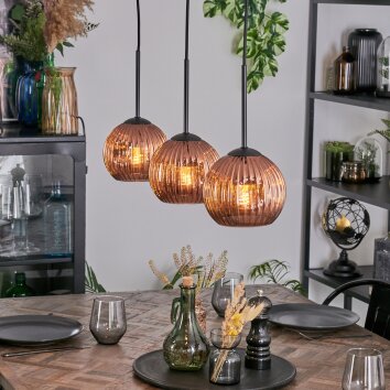 Ripoll lampa wisząca, kula świetlna, lampa wisząca miedziany, 3-punktowe