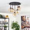 Gastor lampa sufitowa, kula świetlna 45 cm bursztynowy, przezroczysty, 5-punktowe