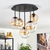Gastor lampa sufitowa, kula świetlna 45 cm bursztynowy, przezroczysty, 5-punktowe