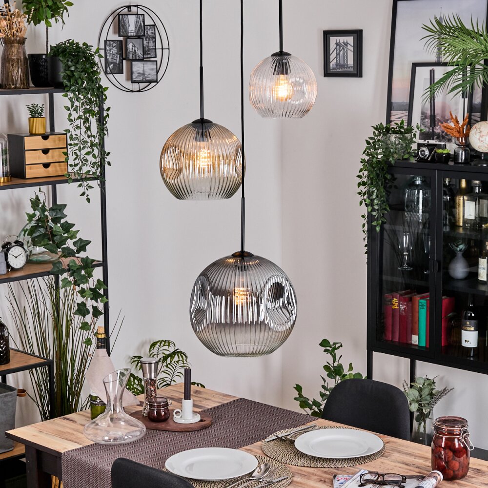 Koyoto Lampa wisząca, Kula świetlna, Lampa wisząca, Lampa wiszącego klastra 30 cm W kolorze bursztynu, Przezroczysty, Przydymiony, 3-punktowe main product photo