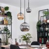 Ripoll lampa wisząca, kula świetlna, lampa wisząca, lampa wisząca kaskadowa bursztynowy, chrom, przydymiony, 3-punktowe
