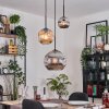 Ripoll lampa wisząca, kula świetlna, lampa wisząca, lampa wisząca kaskadowa bursztynowy, chrom, przydymiony, 3-punktowe