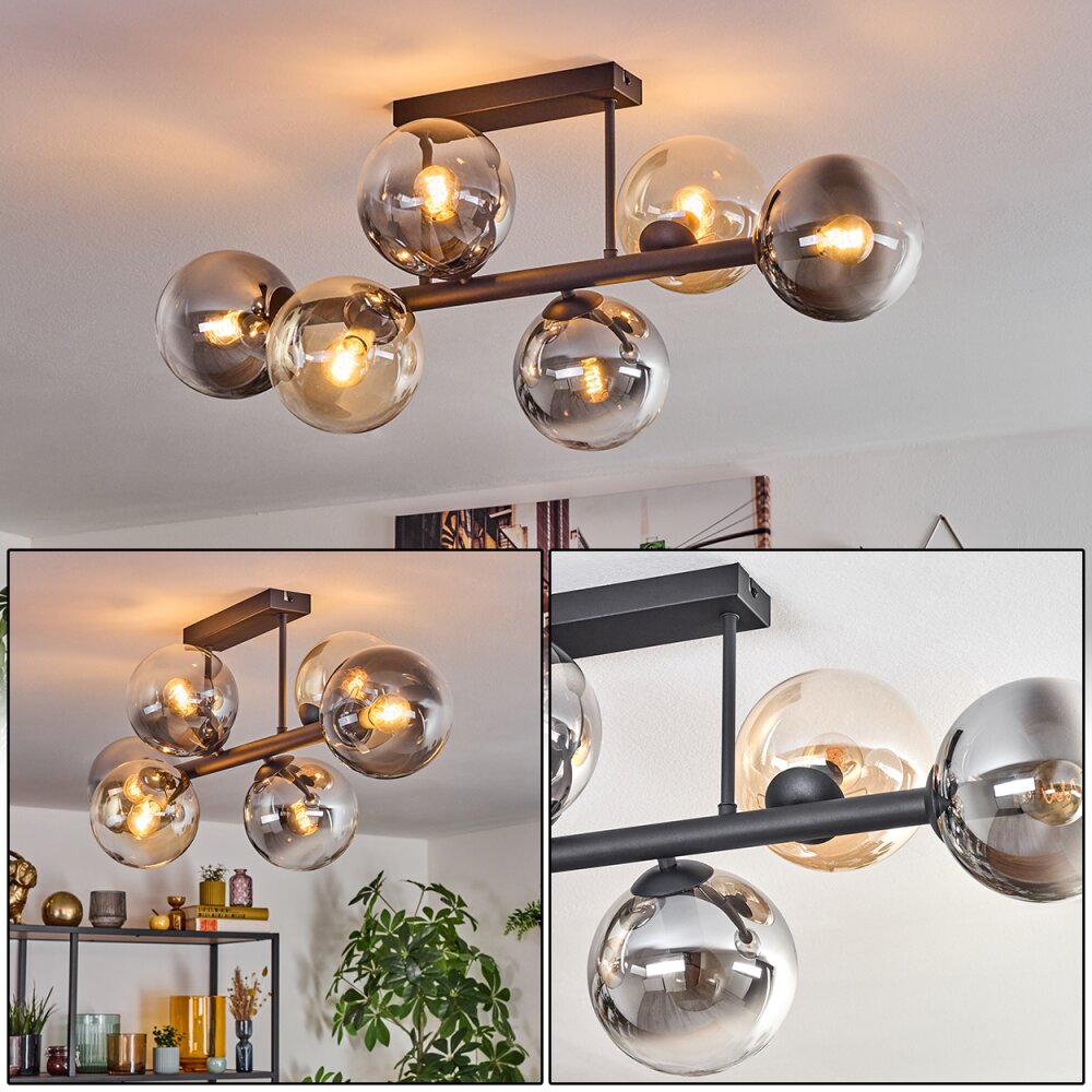 Gastor Lampa sufitowa, Kula świetlna W kolorze bursztynu, Przezroczysty, Przydymiony, 6-punktowe main product photo