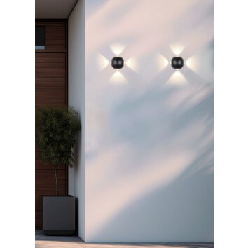 Oświetlenie Trio AVISIO Lampa ścienna LED Czarny, 4-punktowe