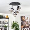 Gastor lampa sufitowa, kula świetlna 45 cm chrom, przezroczysty, przydymiony, 5-punktowe