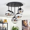 Gastor lampa sufitowa, kula świetlna 45 cm chrom, przezroczysty, przydymiony, 5-punktowe