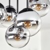 Gastor lampa sufitowa, kula świetlna 45 cm chrom, przezroczysty, przydymiony, 5-punktowe