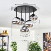 Gastor lampa sufitowa, kula świetlna 45 cm chrom, przezroczysty, przydymiony, 5-punktowe