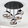 Gastor lampa sufitowa, kula świetlna 45 cm chrom, przezroczysty, przydymiony, 5-punktowe