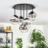 Gastor lampa sufitowa, kula świetlna 45 cm chrom, przezroczysty, przydymiony, 5-punktowe