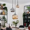 Ripoll Lampa wisząca, Kula świetlna, Lampa wisząca, Lampa wiszącego klastra W kolorze bursztynu, Chrom, Przydymiony, 3-punktowe