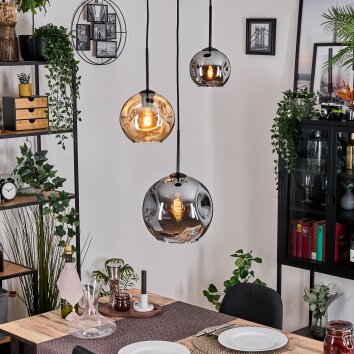Ripoll lampa wisząca, kula świetlna, lampa wisząca, lampa wisząca kaskadowa bursztynowy, przydymiony, 3-punktowe