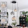 Ripoll lampa wisząca, kula świetlna, lampa wisząca, lampa wisząca kaskadowa bursztynowy, przezroczysty, przydymiony, 3-punktowe