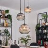 Ripoll lampa wisząca, kula świetlna, lampa wisząca, lampa wisząca kaskadowa bursztynowy, przezroczysty, przydymiony, 3-punktowe