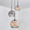 Ripoll lampa wisząca, kula świetlna, lampa wisząca, lampa wisząca kaskadowa bursztynowy, przezroczysty, przydymiony, 3-punktowe