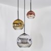 Ripoll Lampa wisząca, Kula świetlna, Lampa wisząca, Lampa wiszącego klastra Chrom, Złoty, Przezroczysty, W kolorze miedzi, Przydymiony, 3-punktowe
