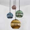 Koyoto lampa wisząca, kula świetlna, lampa wisząca niebeieski, złoty, zielony, miedziany, 4-punktowe